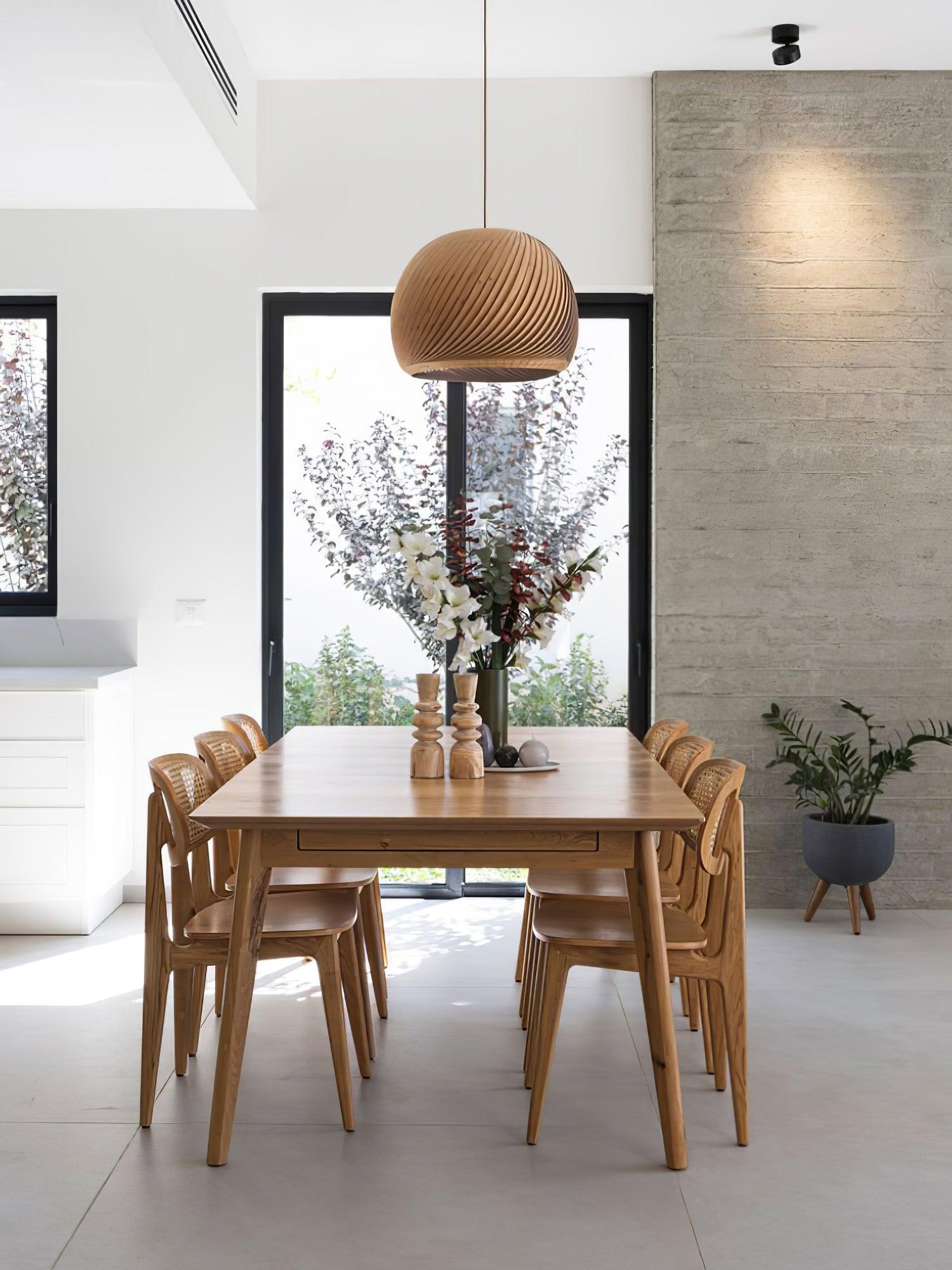 Spiral Vintage Wood Pendant Lamp - Letslighting