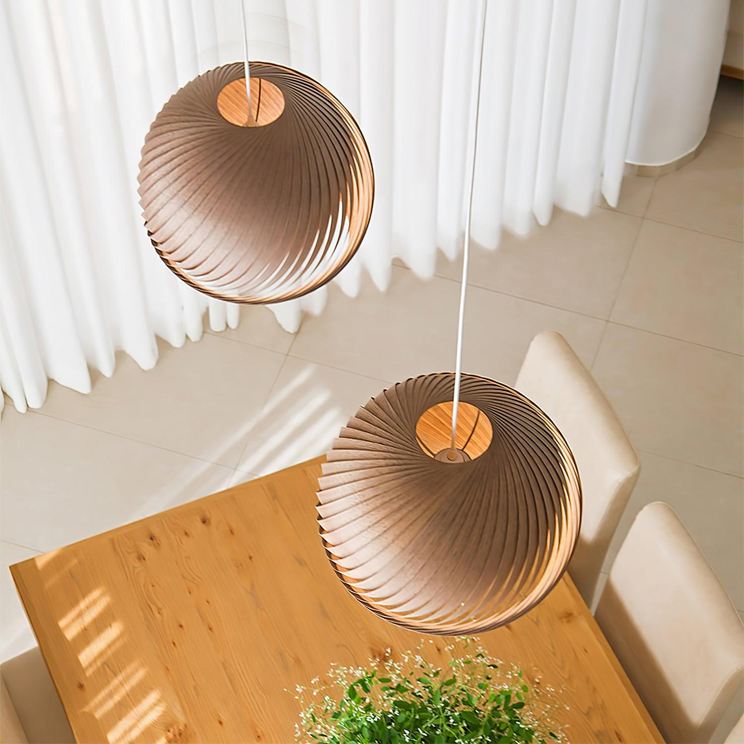 Spiral Vintage Wood Pendant Lamp - Letslighting