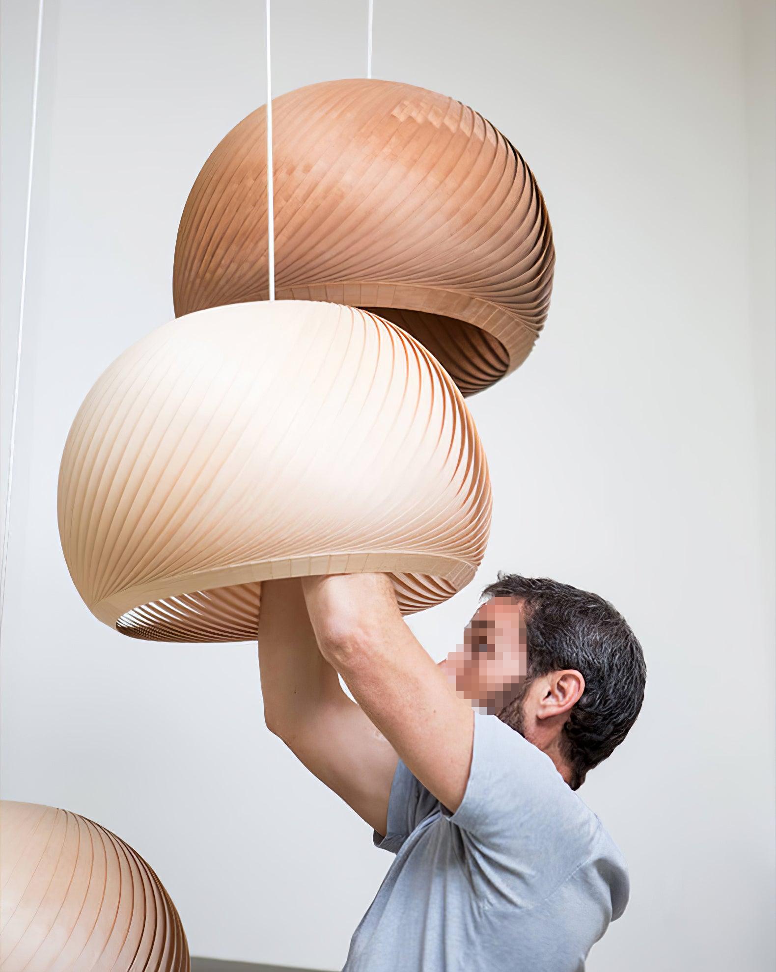 Spiral Vintage Wood Pendant Lamp - Letslighting