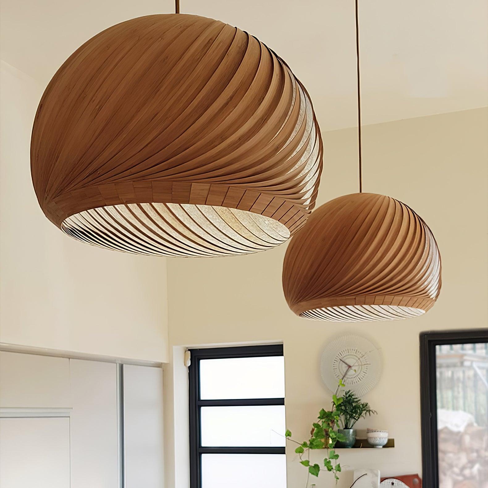 Spiral Vintage Wood Pendant Lamp - Letslighting