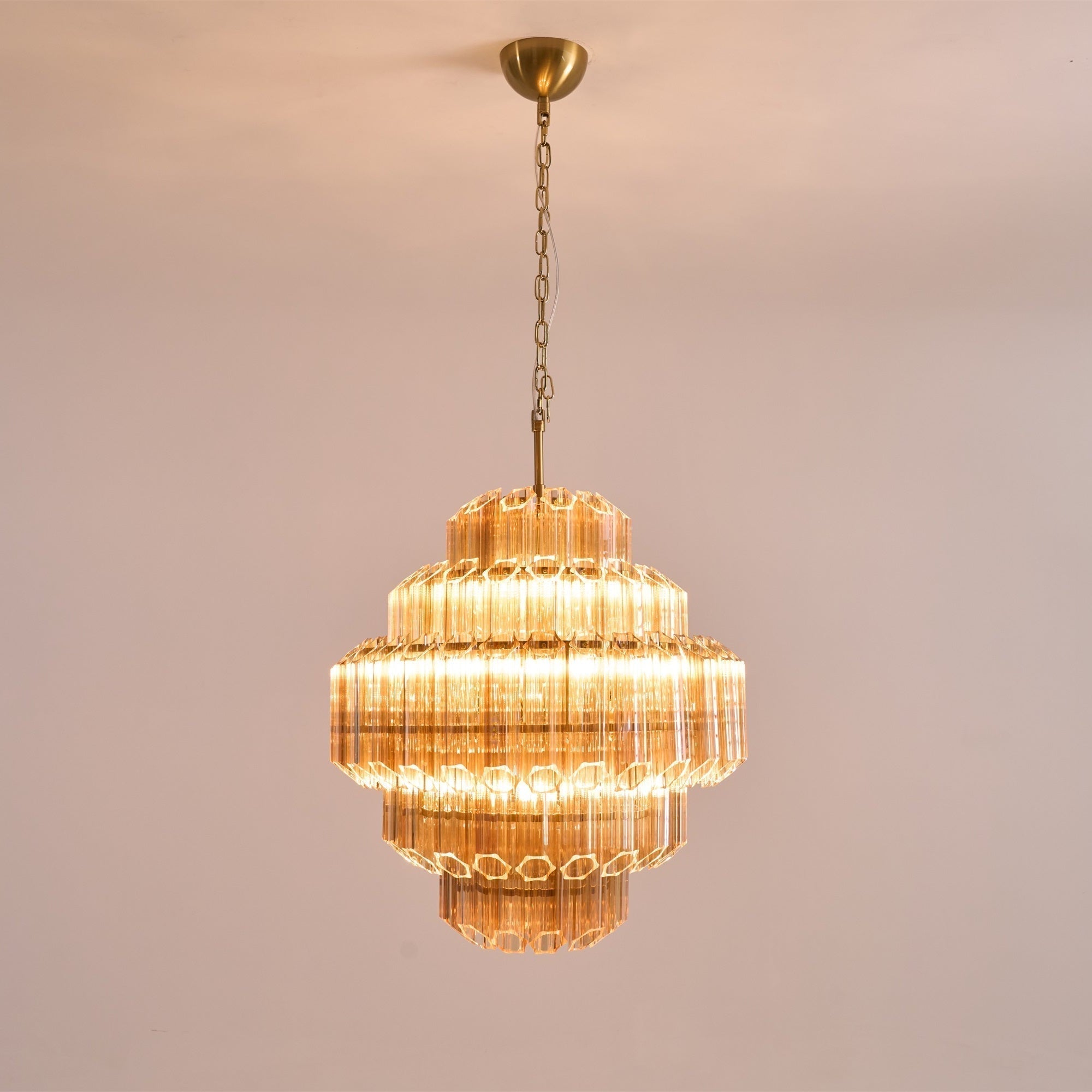 Aurora Chandelier Aurum Cascade Murano Glass Prism Art - Letslighting