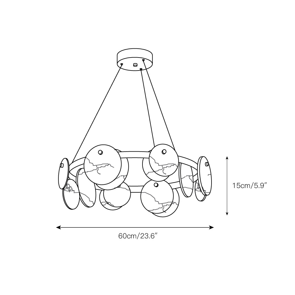 Ostruvys Postmodern Luxury Brass Alabaster Chandelier - Lamp Copper