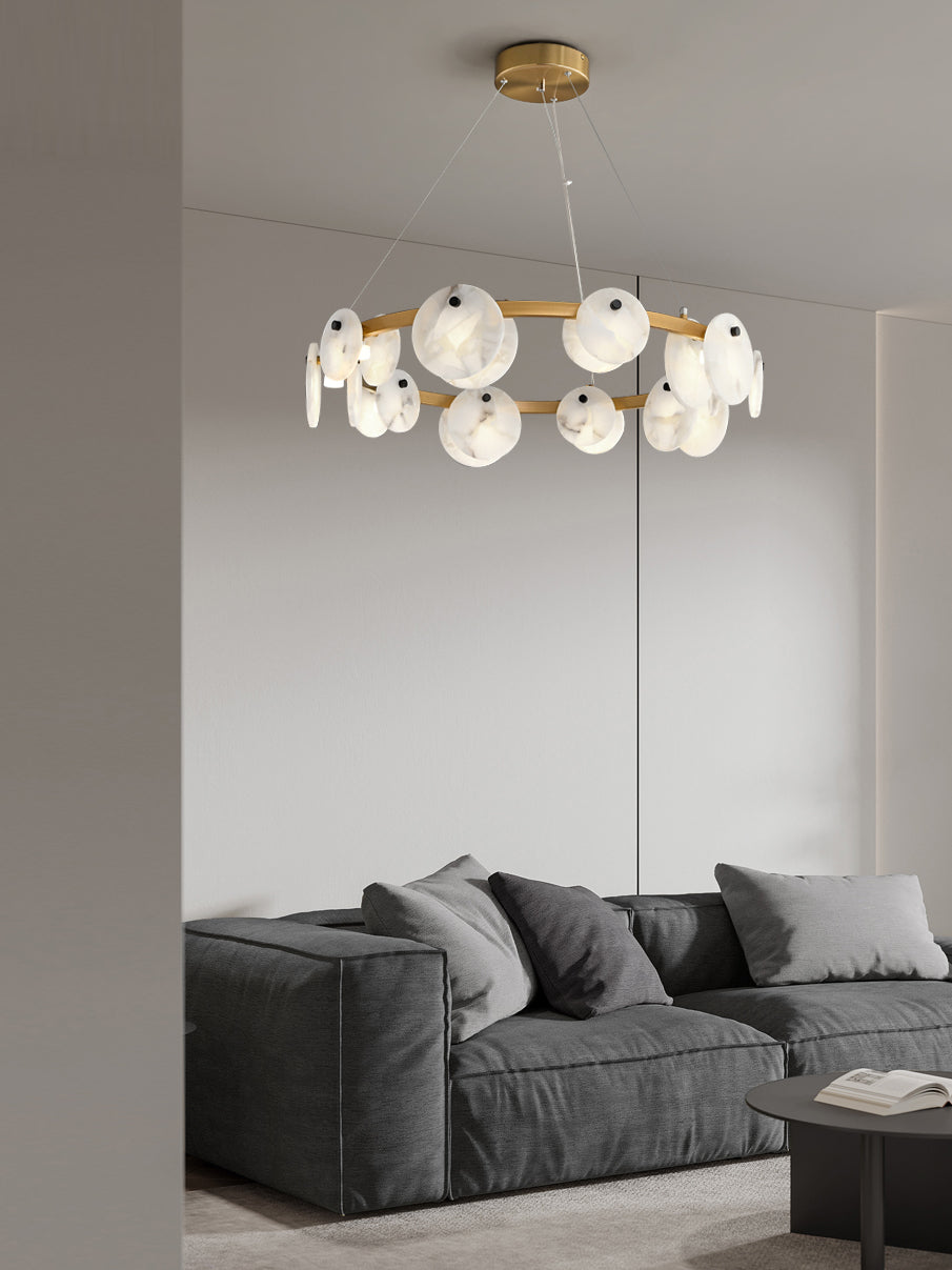 Ostruvys Postmodern Luxury Brass Alabaster Chandelier - Lamp Copper