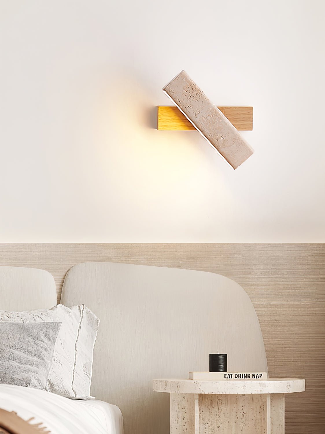 Esorora Rectangular Travertine Wall Light - Letslighting