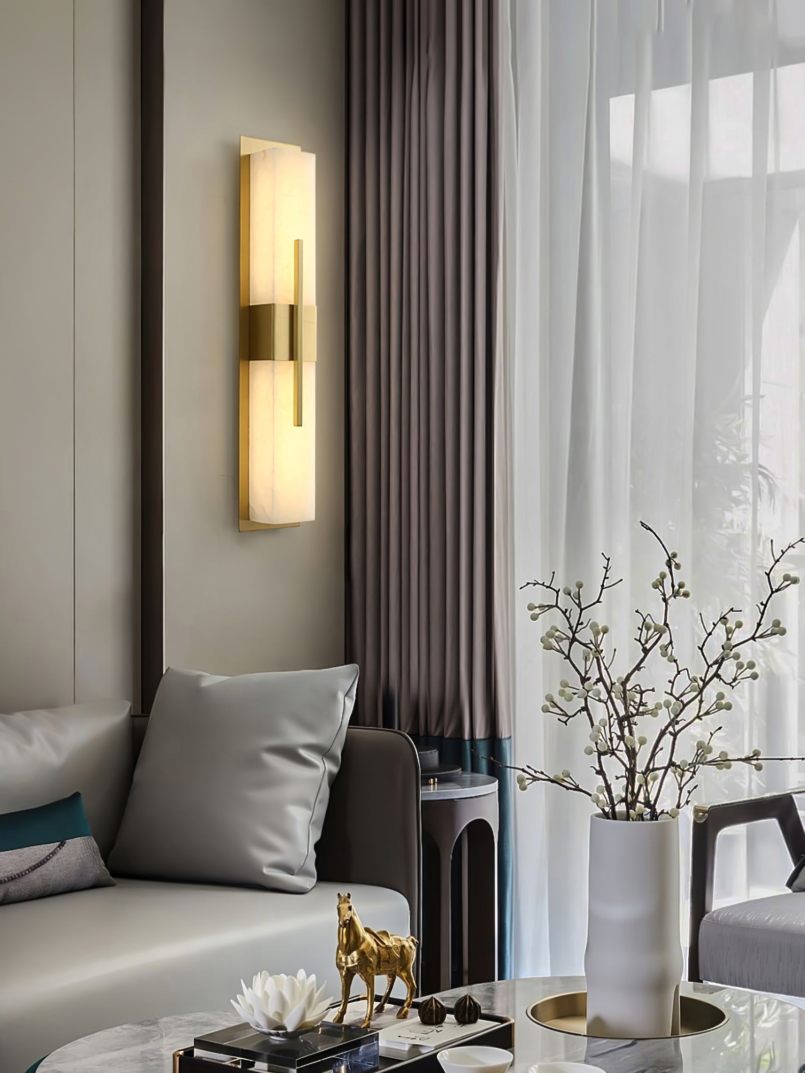 Lylirel Rectangular Alabaster Wall Light - Letslighting