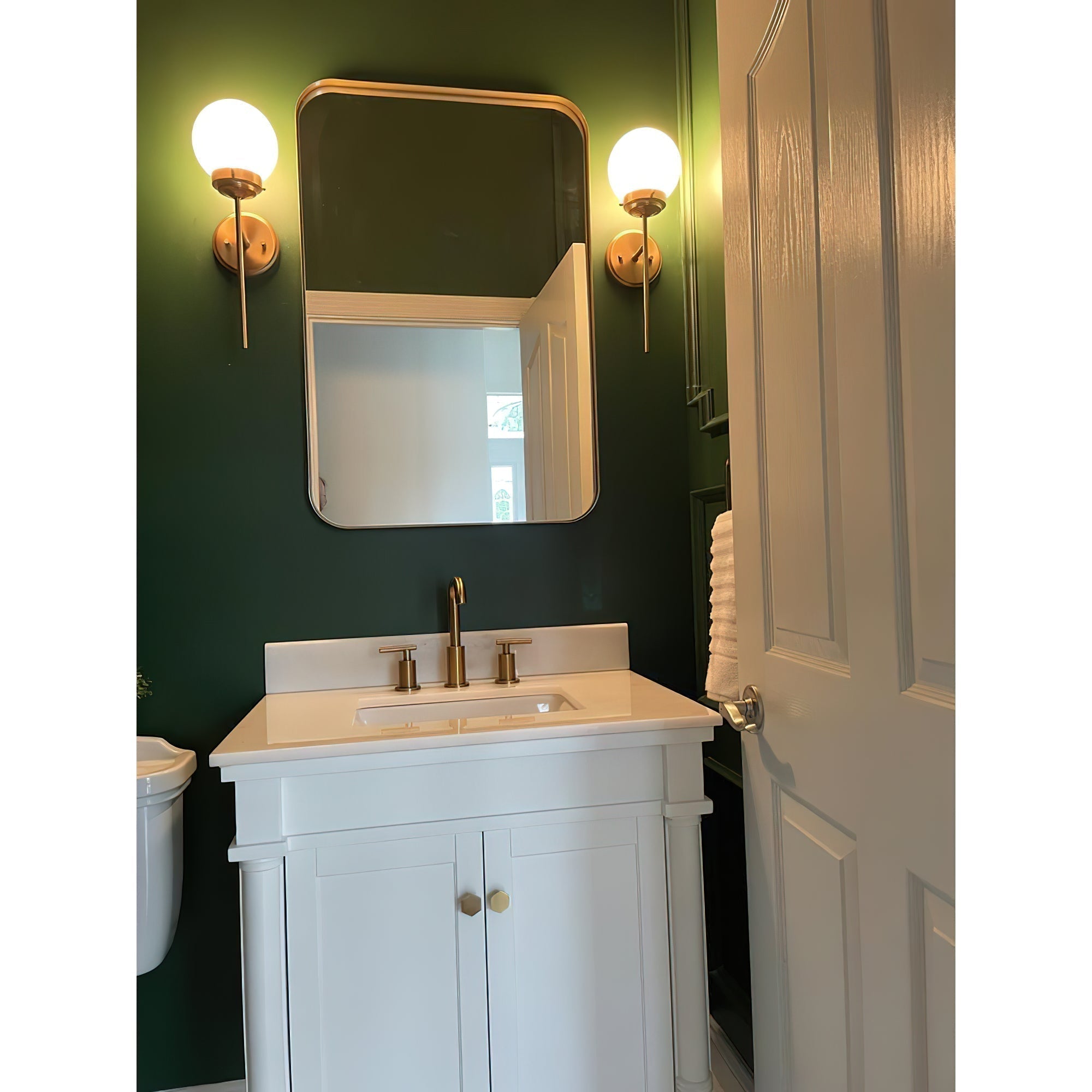 Waegnuvyh Modern Minimalist Brass Glass Wall Lamp - Lamp Copper