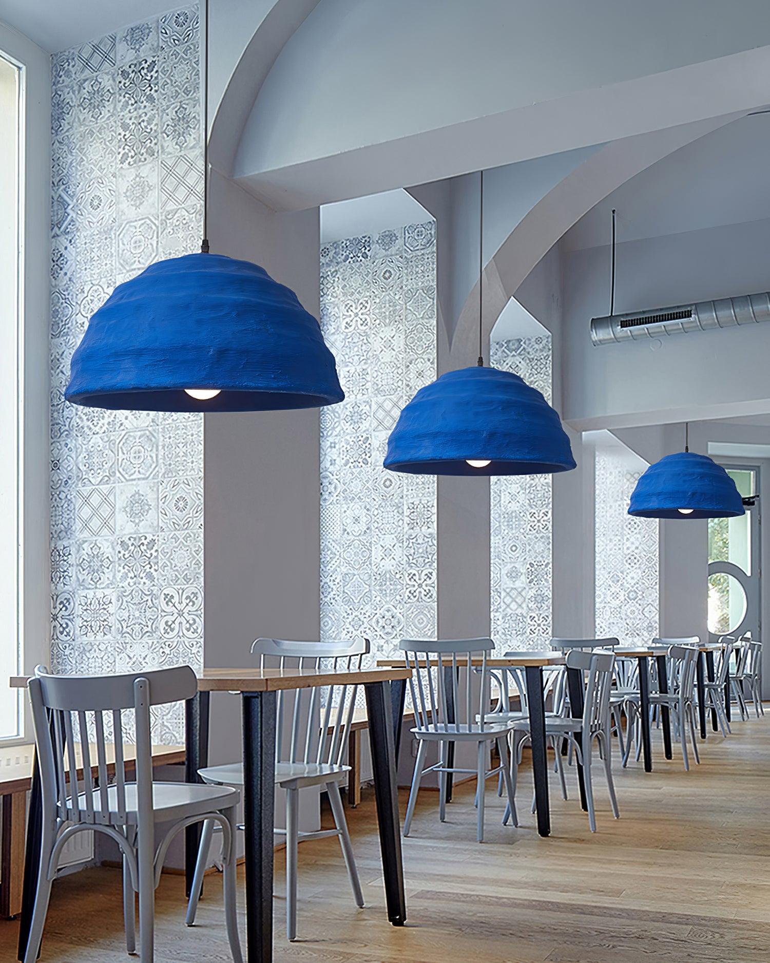 Pendant Lamp Dome Shade Blue Industrial - Letslighting