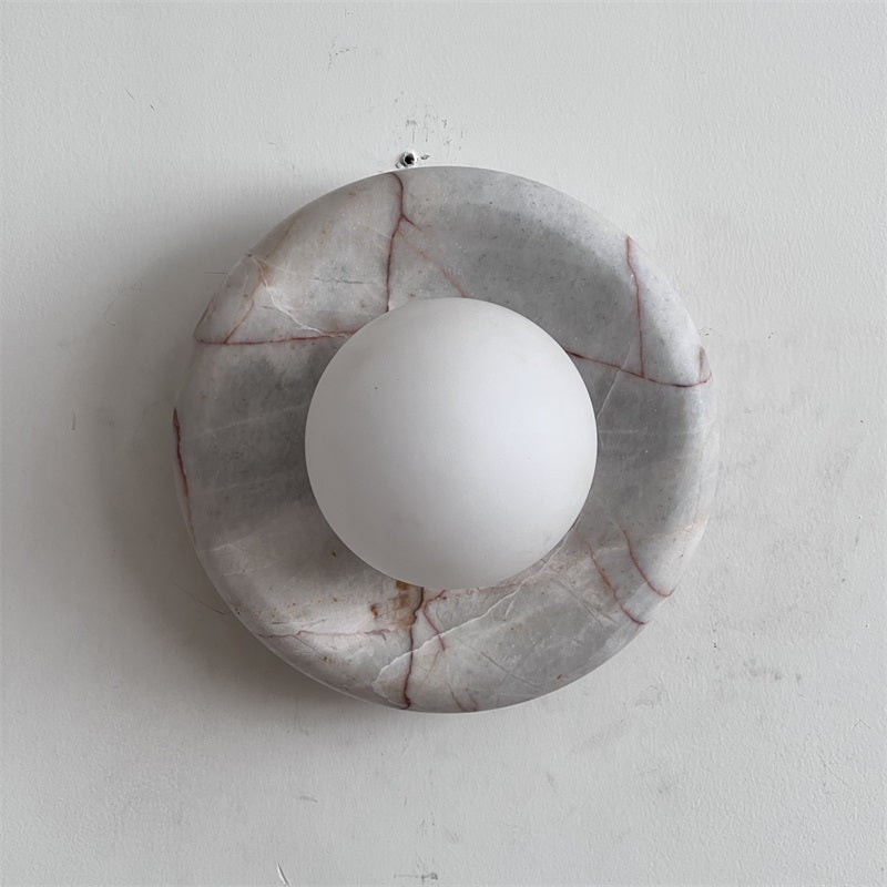 Vomire Premium Nordic Art Red Marble Sconce Wall Lamp - Lamp Copper