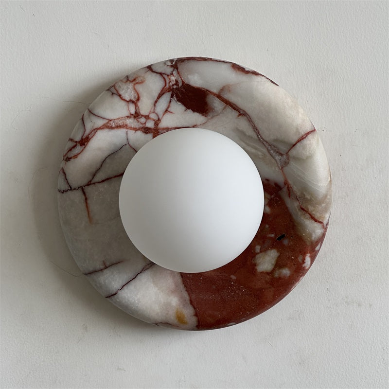 Vomire Premium Nordic Art Red Marble Sconce Wall Lamp - Lamp Copper