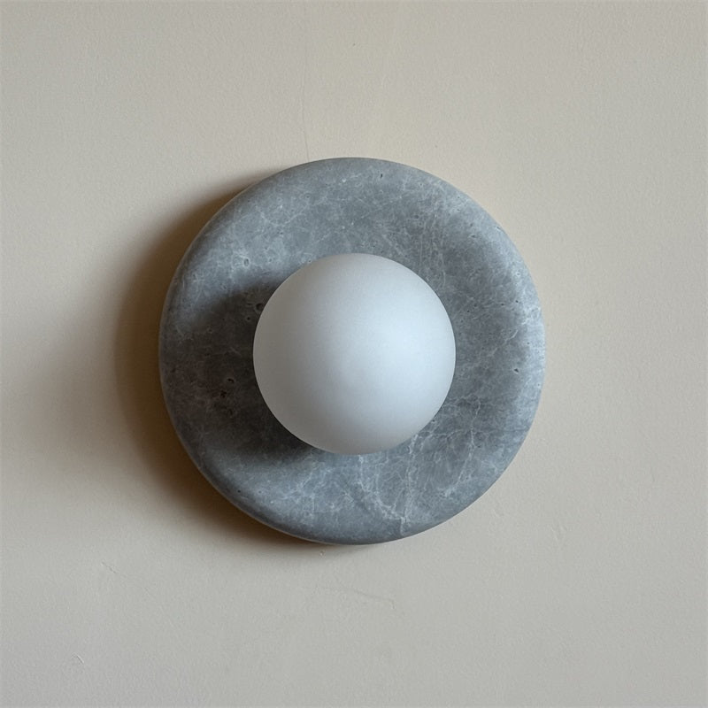 Aurvelyra Nordic Art Classic Grey Glass Marble Sconce Wall Lamp - Lamp Copper