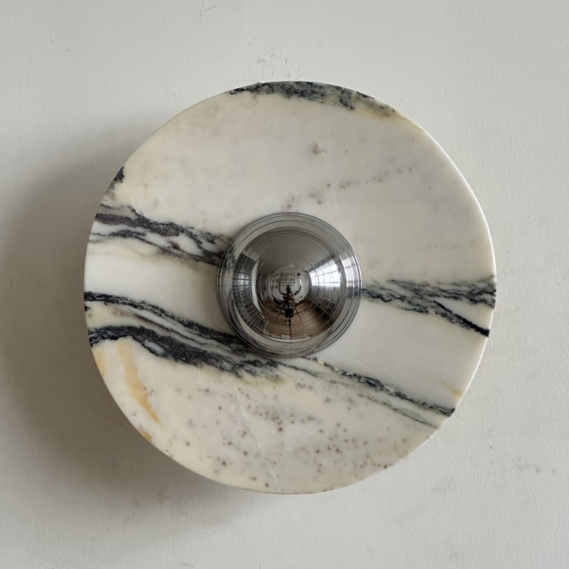 Alter Modern Minimalist Round Marble Metal Sconce Wall Lamp - Lamp Copper
