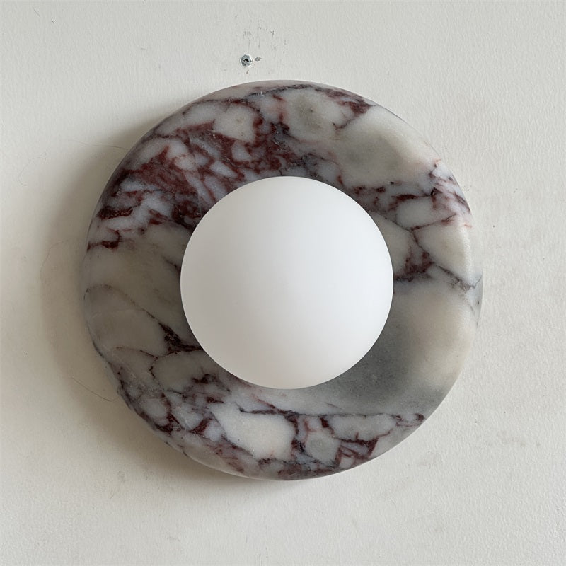 Evenir Modern Minimalist Bvlgari Purple Marble Sconce Wall Lamp - Lamp Copper