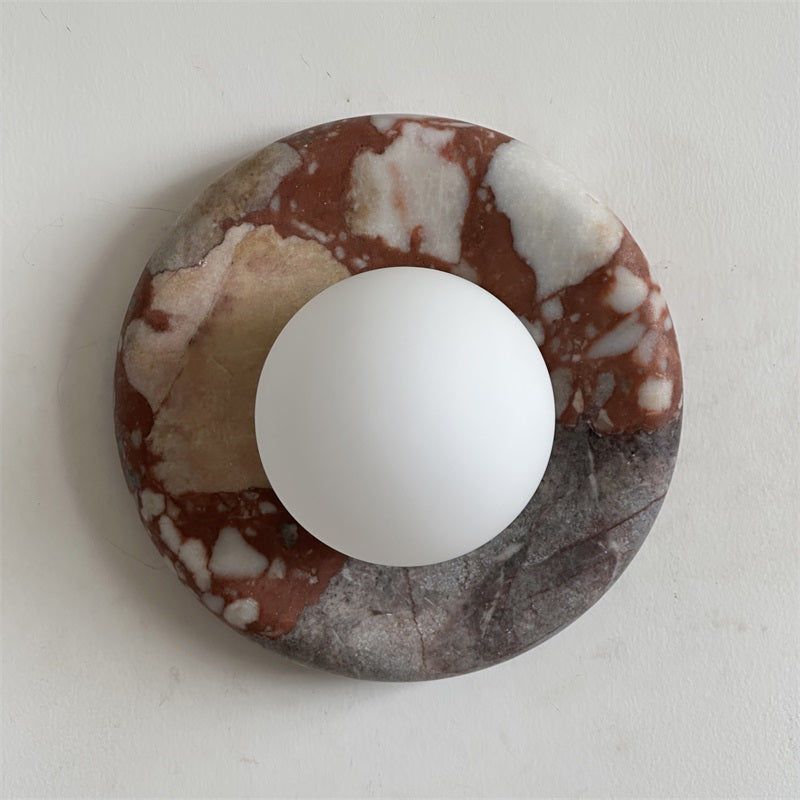 Vomire Premium Nordic Art Red Marble Sconce Wall Lamp - Lamp Copper