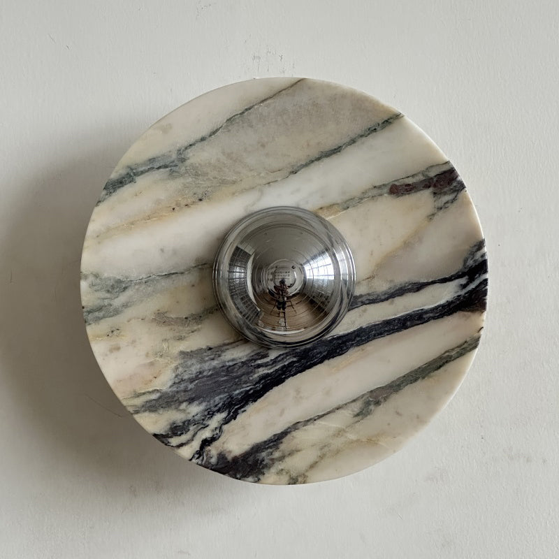 Alter Modern Minimalist Round Marble Metal Sconce Wall Lamp - Lamp Copper