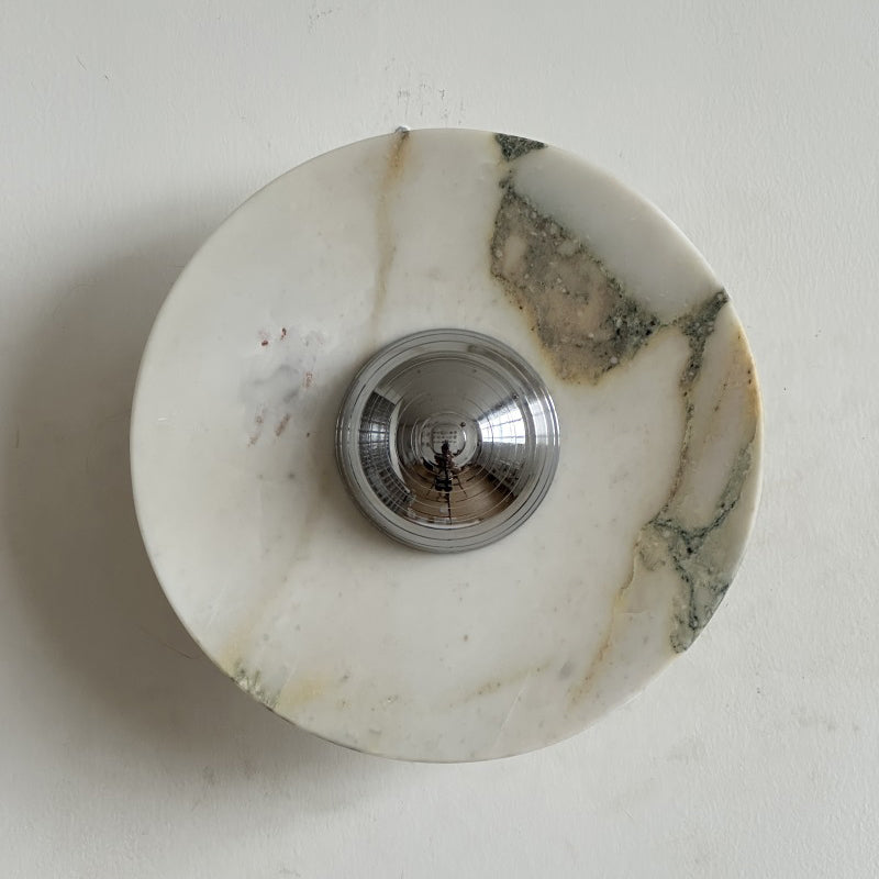 Alter Modern Minimalist Round Marble Metal Sconce Wall Lamp - Lamp Copper