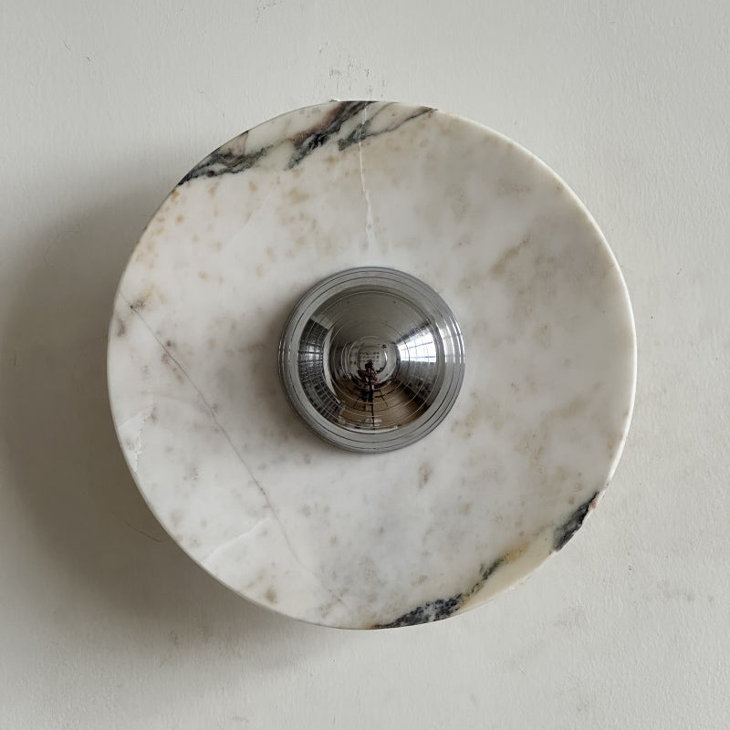 Alter Modern Minimalist Round Marble Metal Sconce Wall Lamp - Lamp Copper