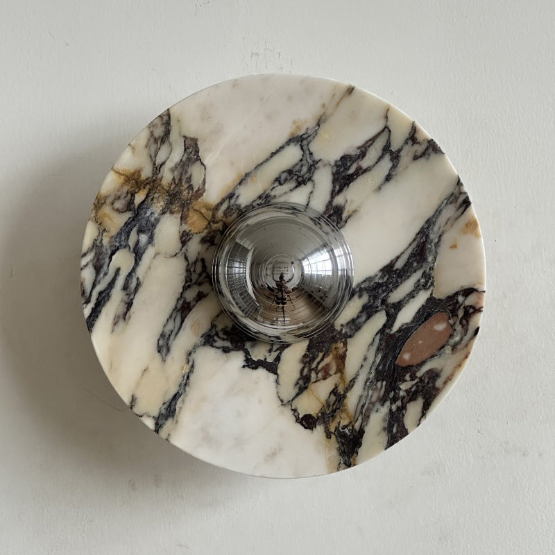 Alter Modern Minimalist Round Marble Metal Sconce Wall Lamp - Lamp Copper