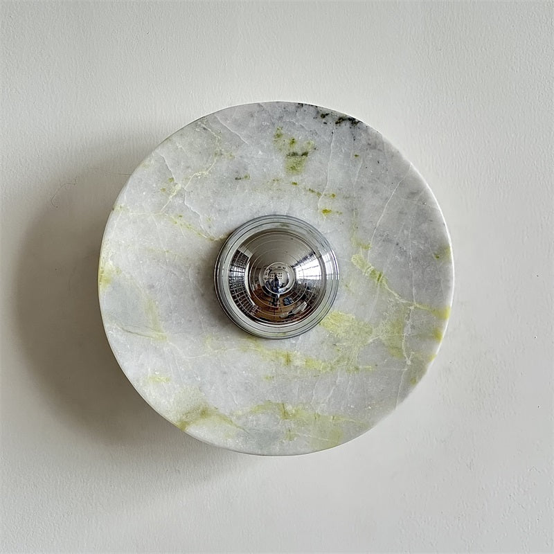 Evvarel Modern Minimalist Green Marble Metal Sconce Wall Lamp - Lamp Copper