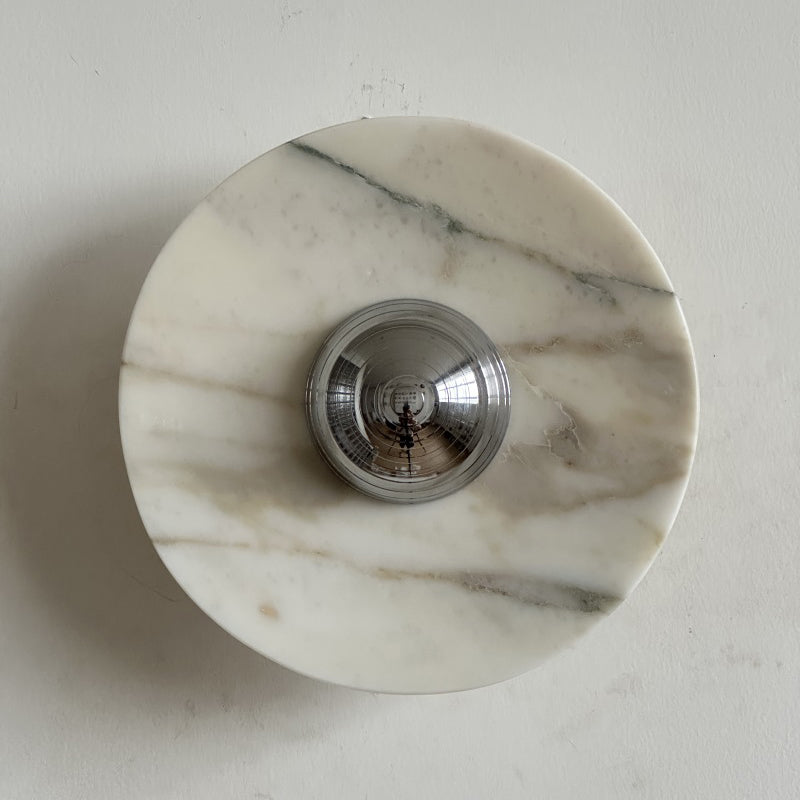 Alter Modern Minimalist Round Marble Metal Sconce Wall Lamp - Lamp Copper