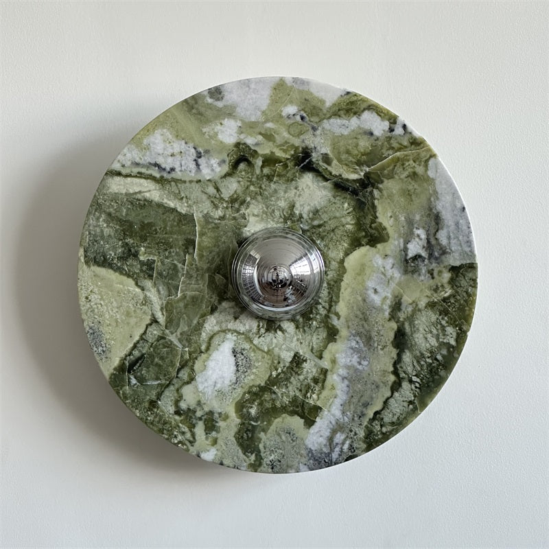 Evvarel Modern Minimalist Green Marble Metal Sconce Wall Lamp - Lamp Copper