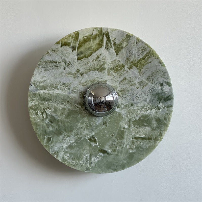 Evvarel Modern Minimalist Green Marble Metal Sconce Wall Lamp - Lamp Copper