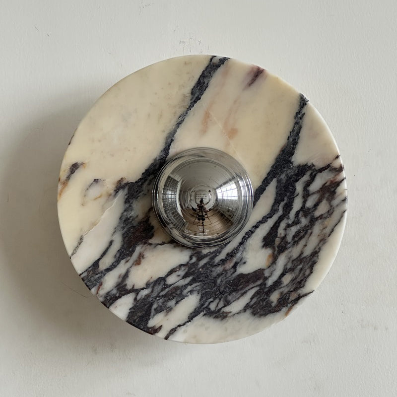 Alter Modern Minimalist Round Marble Metal Sconce Wall Lamp - Lamp Copper