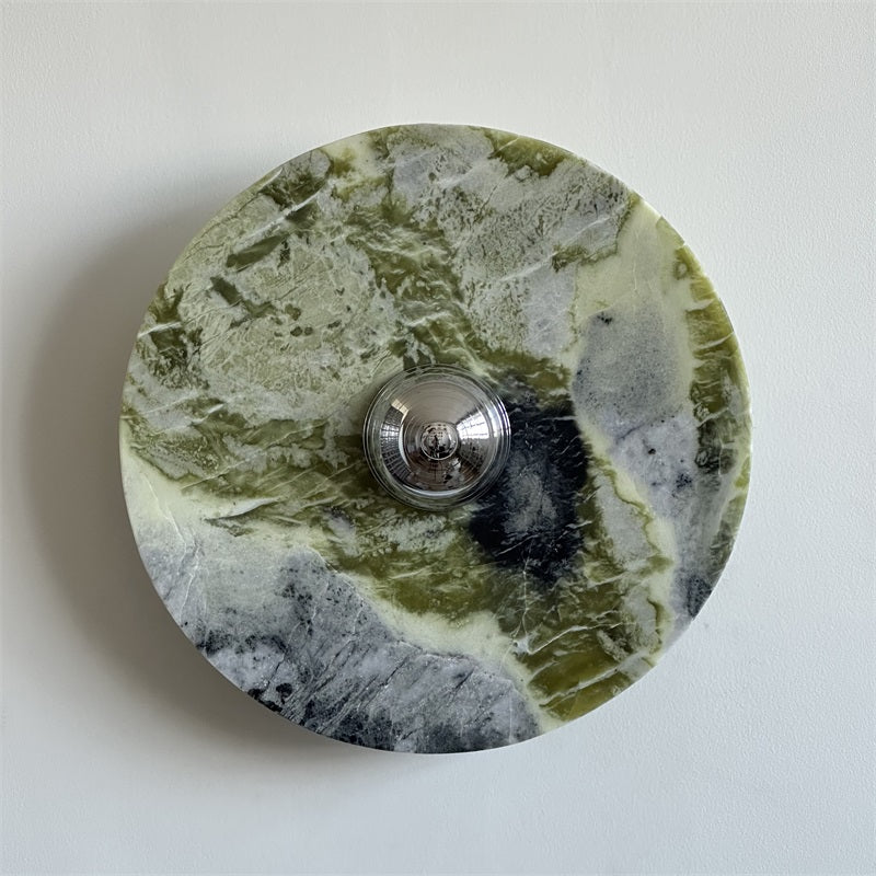 Evvarel Modern Minimalist Green Marble Metal Sconce Wall Lamp - Lamp Copper