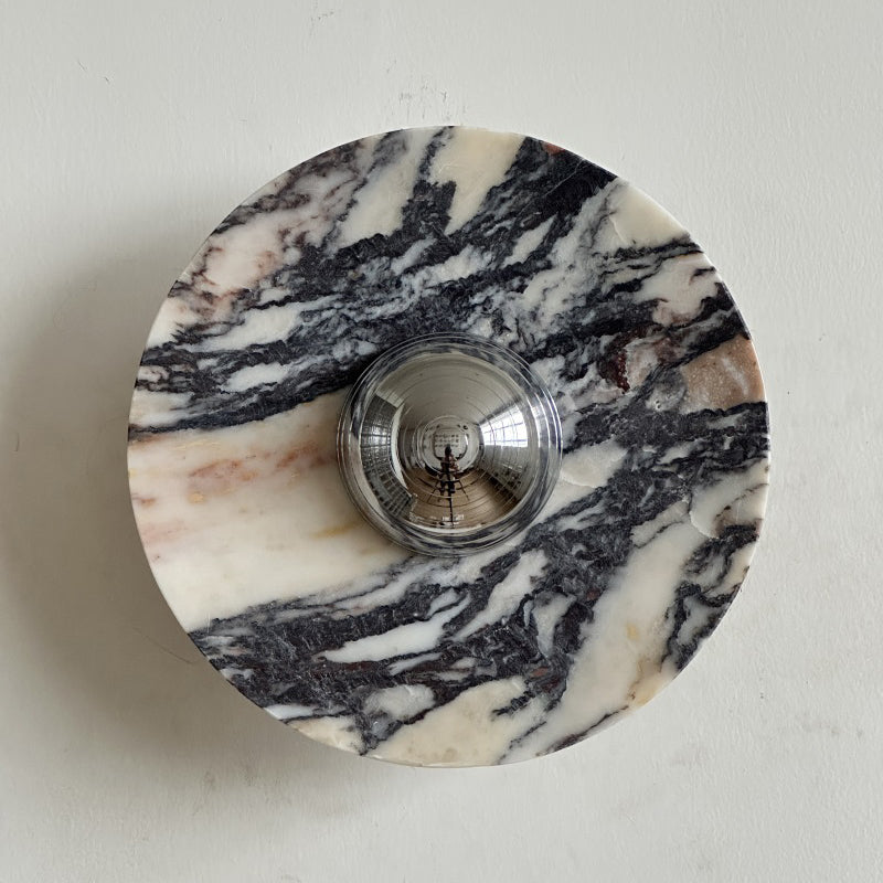 Alter Modern Minimalist Round Marble Metal Sconce Wall Lamp - Lamp Copper