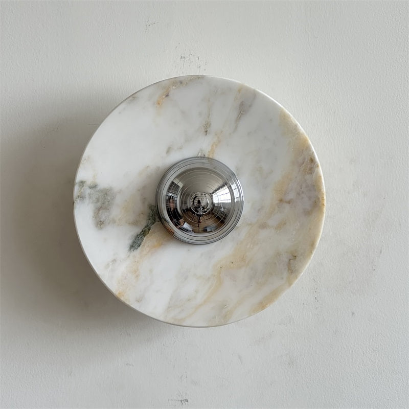 Alba Modern Minimalist Chrome Marble Metal Wall Lamp - Lamp Copper