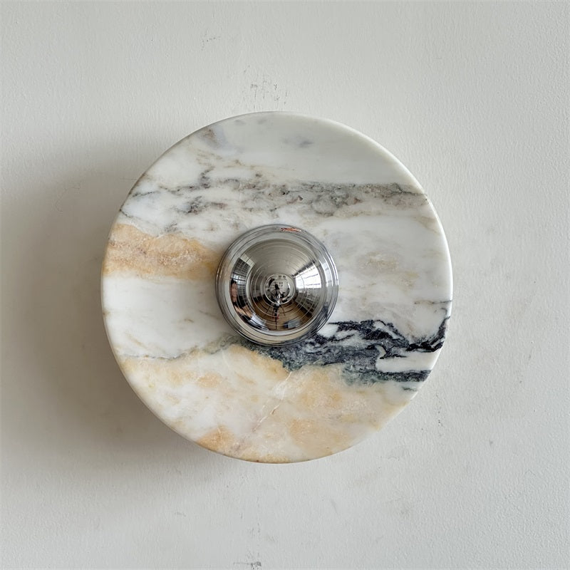 Alba Modern Minimalist Chrome Marble Metal Wall Lamp - Lamp Copper