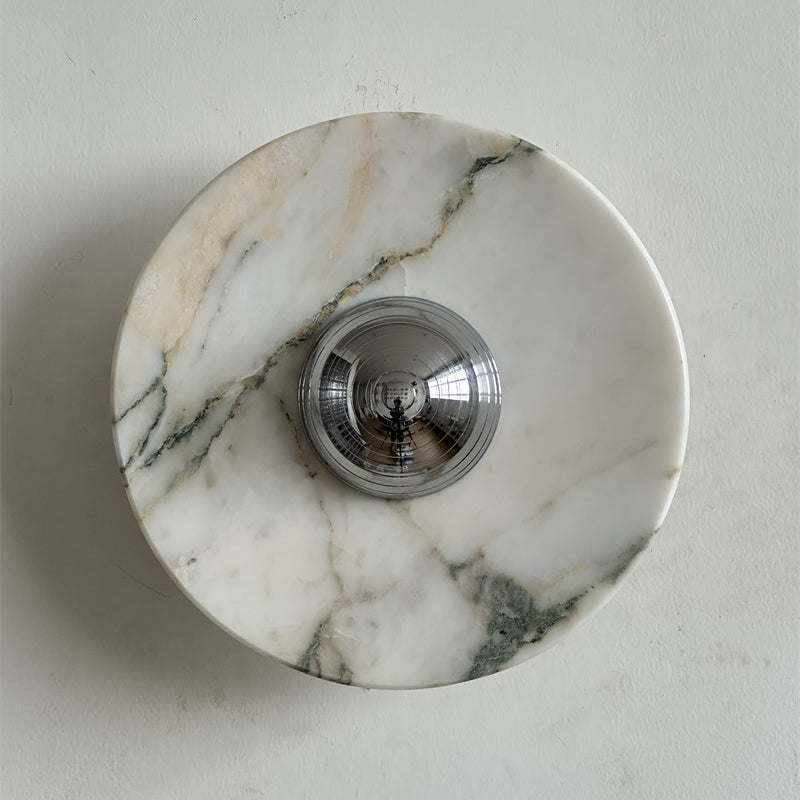 Alter Modern Minimalist Round Marble Metal Sconce Wall Lamp - Lamp Copper