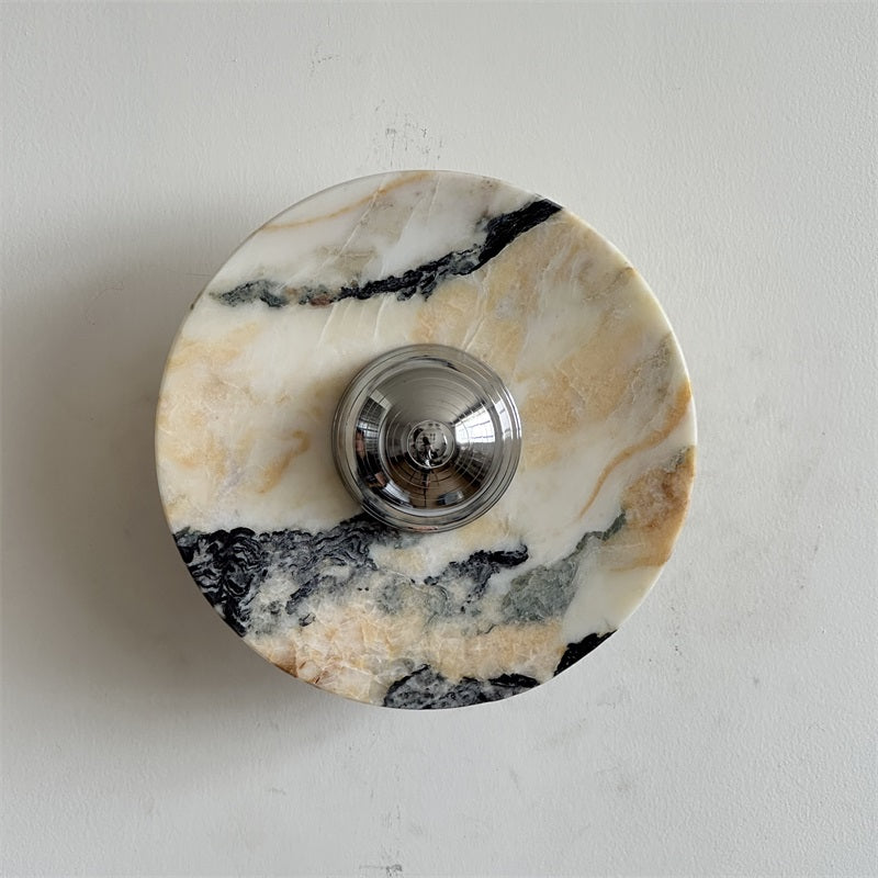 Alba Modern Minimalist Chrome Marble Metal Wall Lamp - Lamp Copper