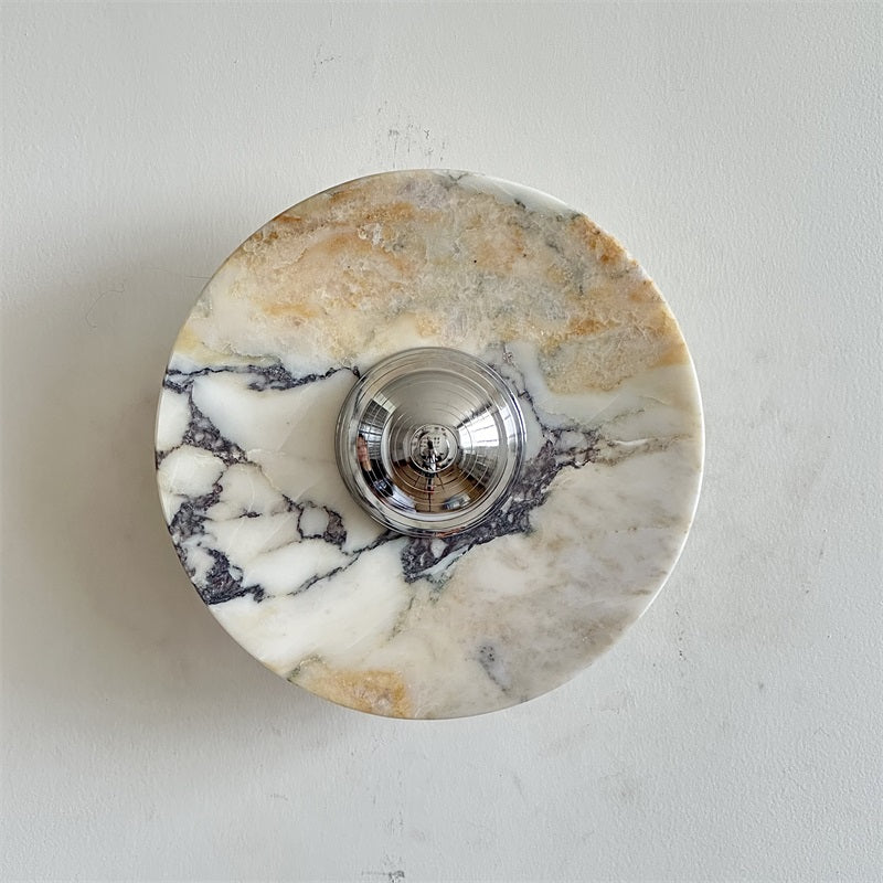 Alba Modern Minimalist Chrome Marble Metal Wall Lamp - Lamp Copper