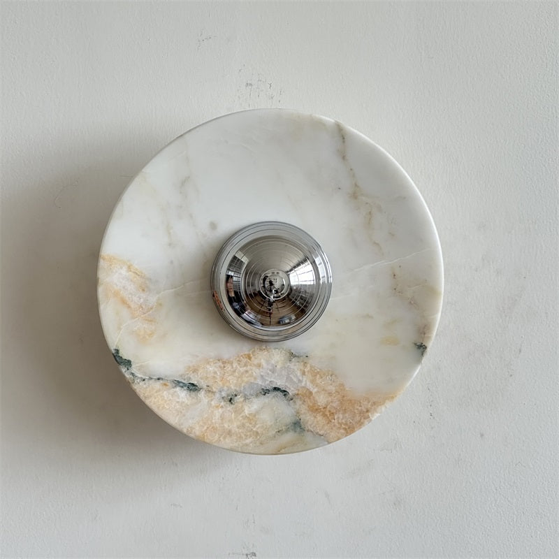 Alba Modern Minimalist Chrome Marble Metal Wall Lamp - Lamp Copper