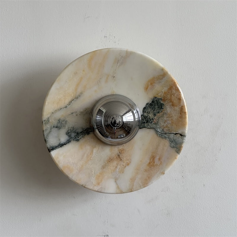 Alba Modern Minimalist Chrome Marble Metal Wall Lamp - Lamp Copper