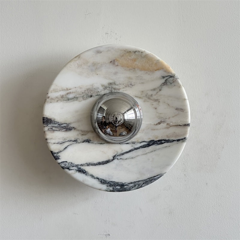 Alba Modern Minimalist Chrome Marble Metal Wall Lamp - Lamp Copper