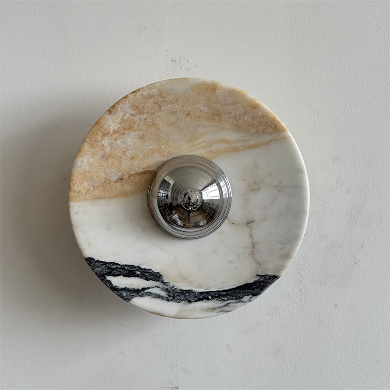 Alba Modern Minimalist Chrome Marble Metal Wall Lamp - Lamp Copper
