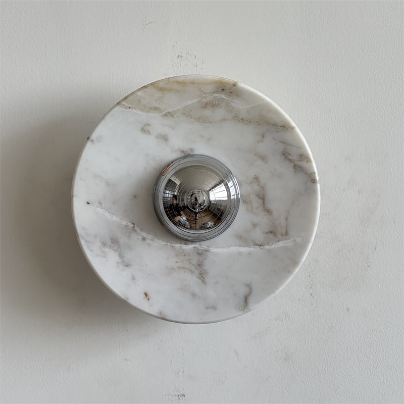Alba Modern Minimalist Chrome Marble Metal Wall Lamp - Lamp Copper