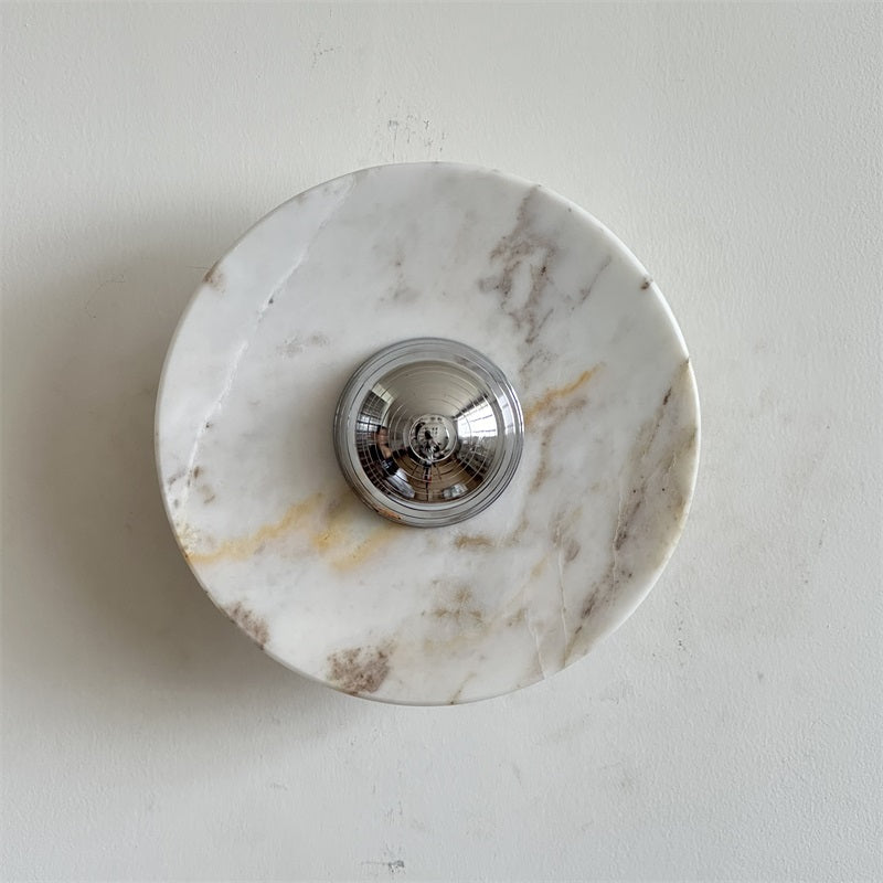 Alba Modern Minimalist Chrome Marble Metal Wall Lamp - Lamp Copper