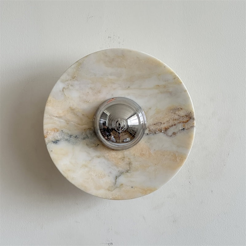 Alba Modern Minimalist Chrome Marble Metal Wall Lamp - Lamp Copper
