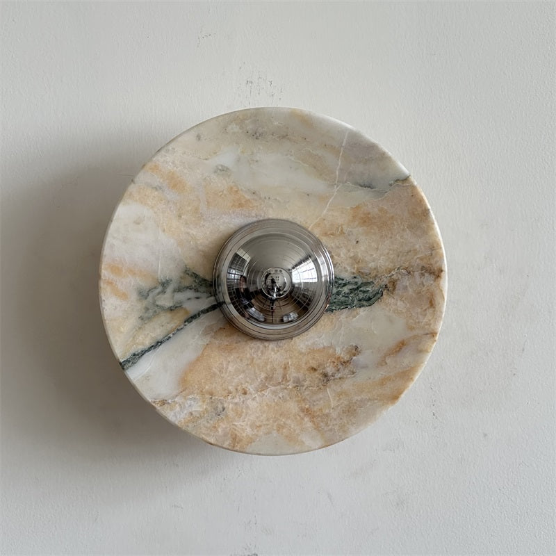 Alba Modern Minimalist Chrome Marble Metal Wall Lamp - Lamp Copper