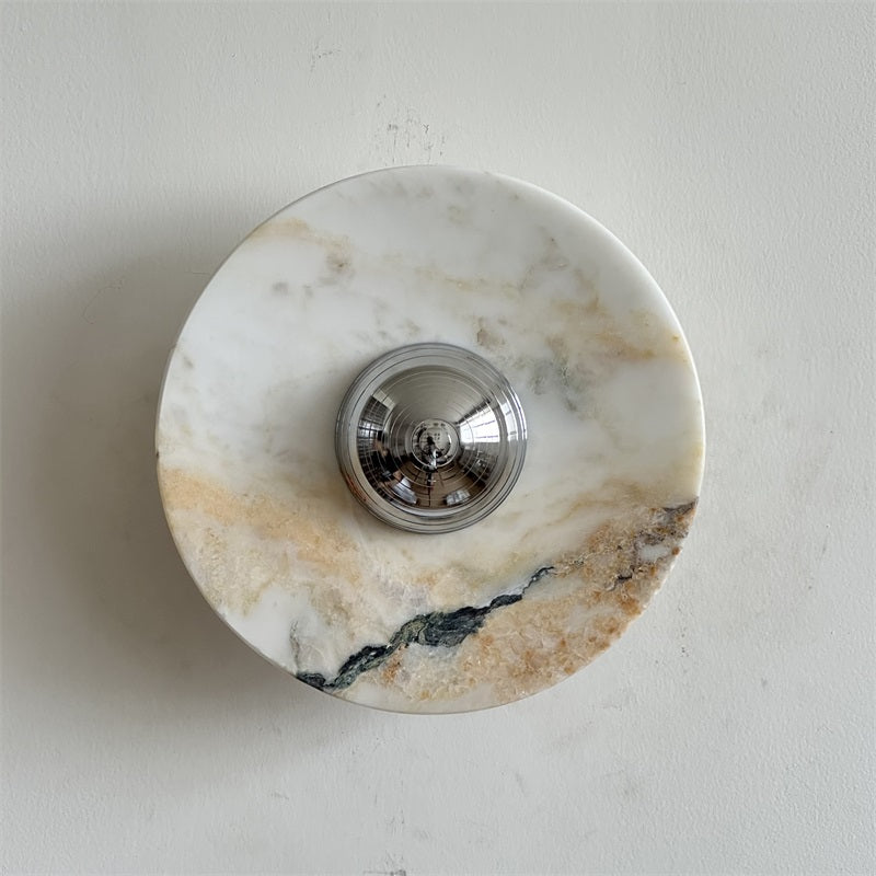 Alba Modern Minimalist Chrome Marble Metal Wall Lamp - Lamp Copper