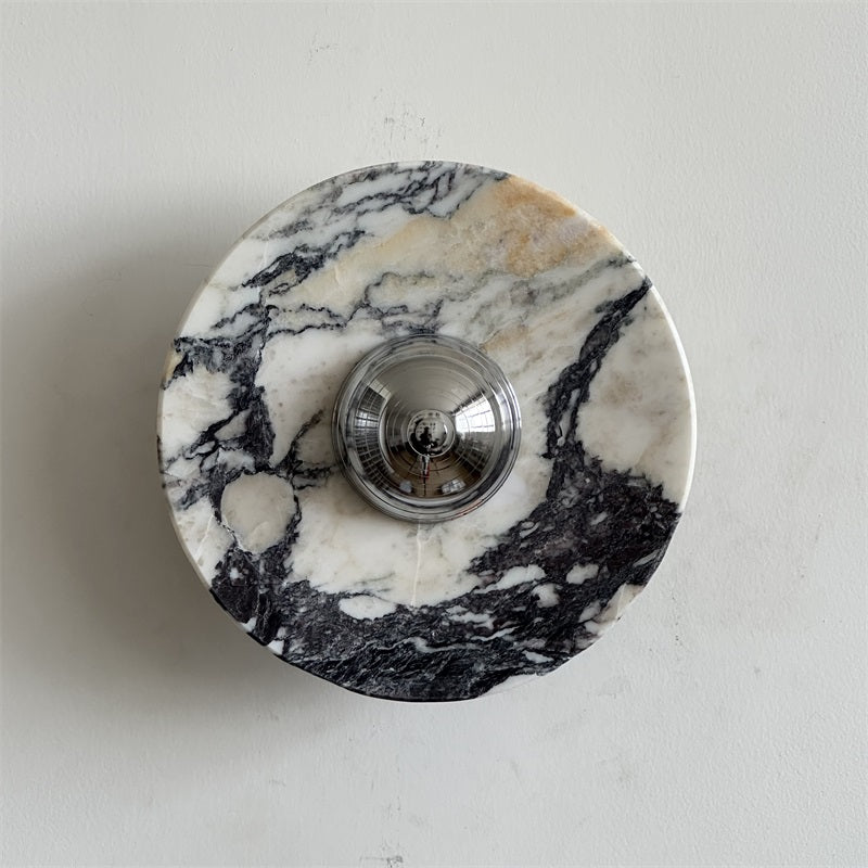 Alba Modern Minimalist Chrome Marble Metal Wall Lamp - Lamp Copper