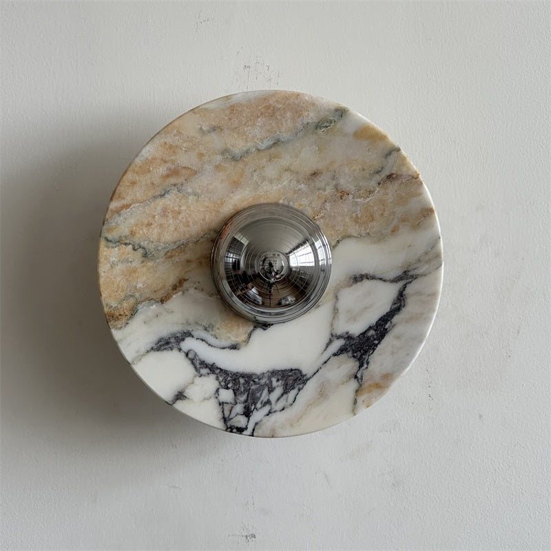 Alba Modern Minimalist Chrome Marble Metal Wall Lamp - Lamp Copper