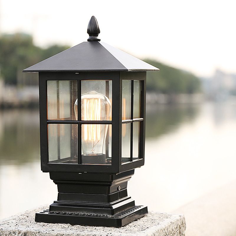 Ray Moderno Cuadrado Metal Vidrio Lámpara Exterior