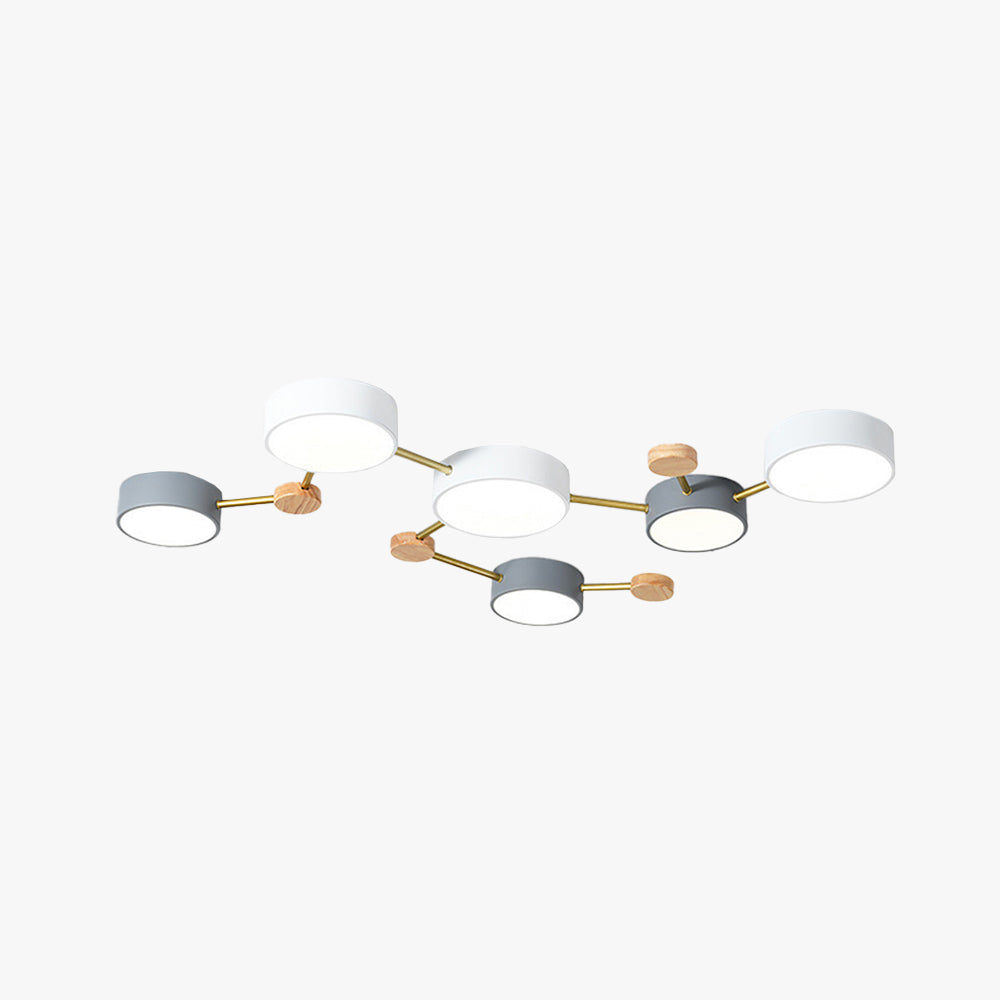 Arisha Moderno LED Plafón Blanco Gris Acrílico Largo Salón Dormitorio