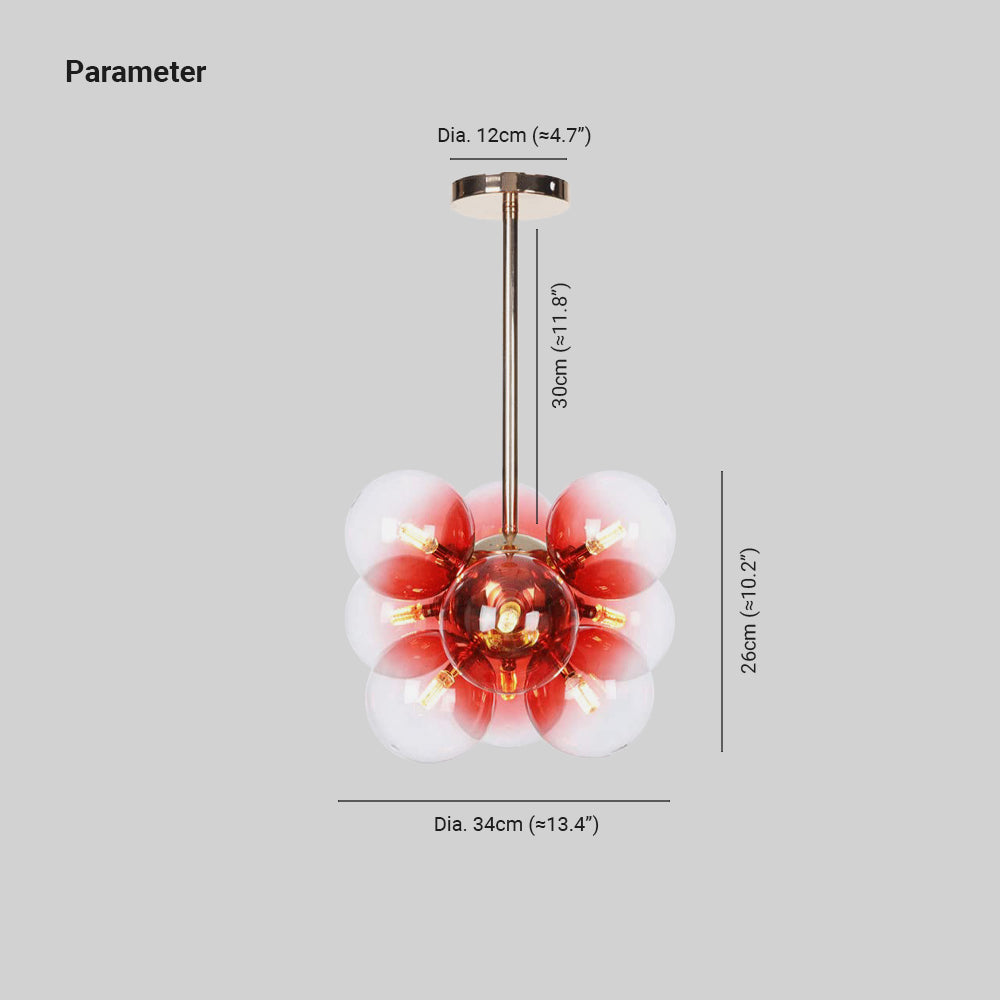 Valentina Minimalista Esférico Lámpara Colgante Metal/Vidrio Dormitorio