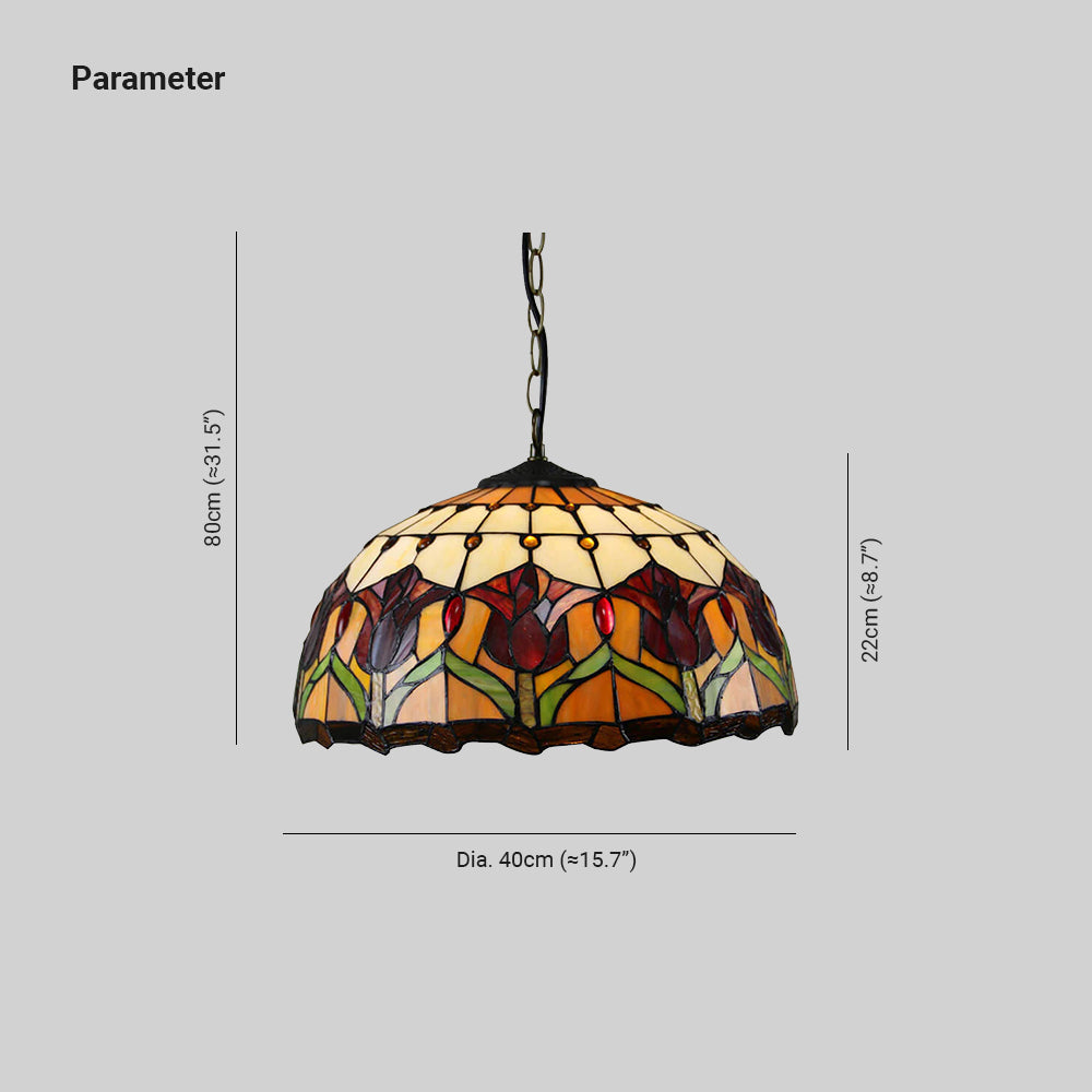 Tiffany Retro Redondo Multicolor Lámpara colgante Vidrio Salón/Bar