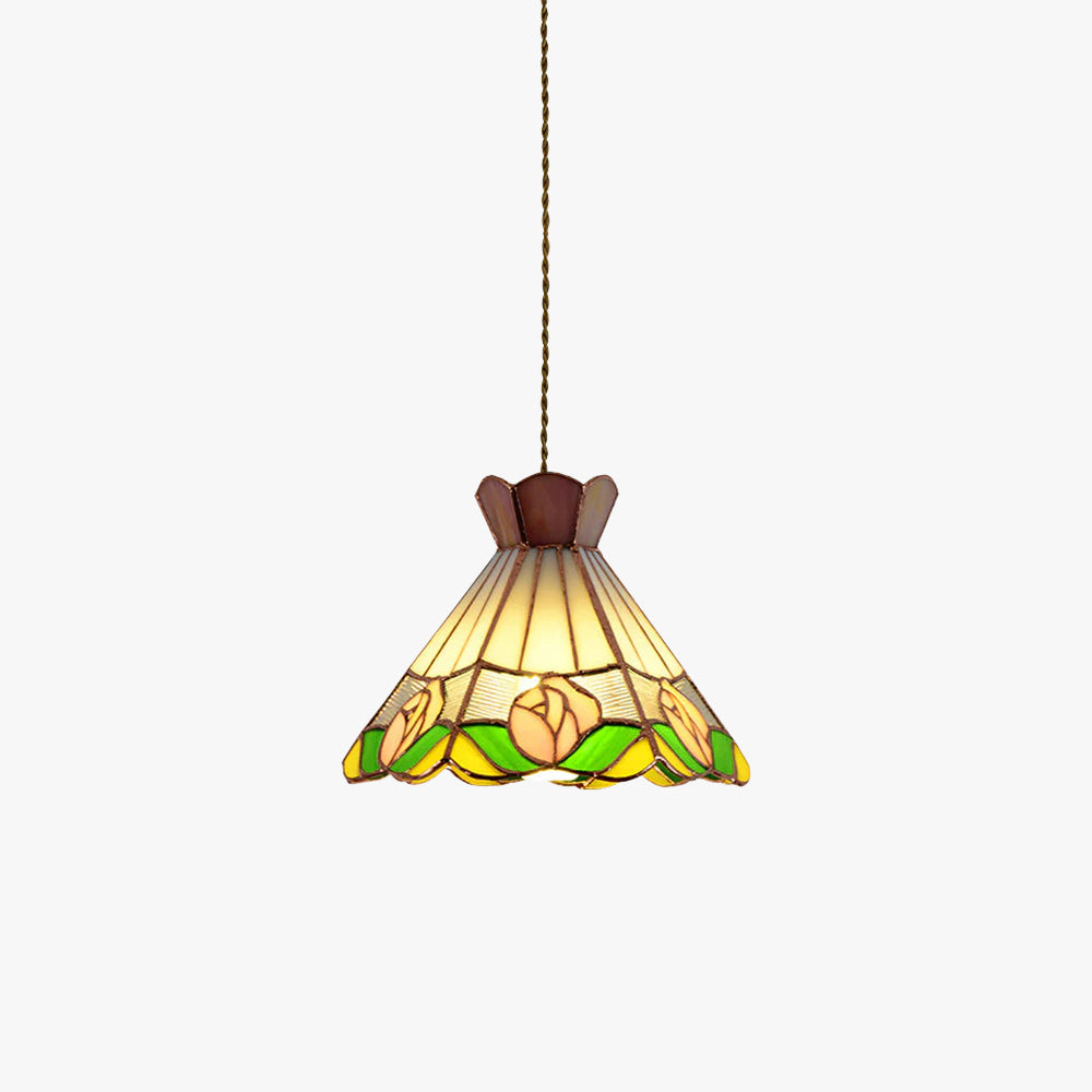 Tiffany Especial LED Cono Flor Lámpara colgante Blanco Bar Dormitorio