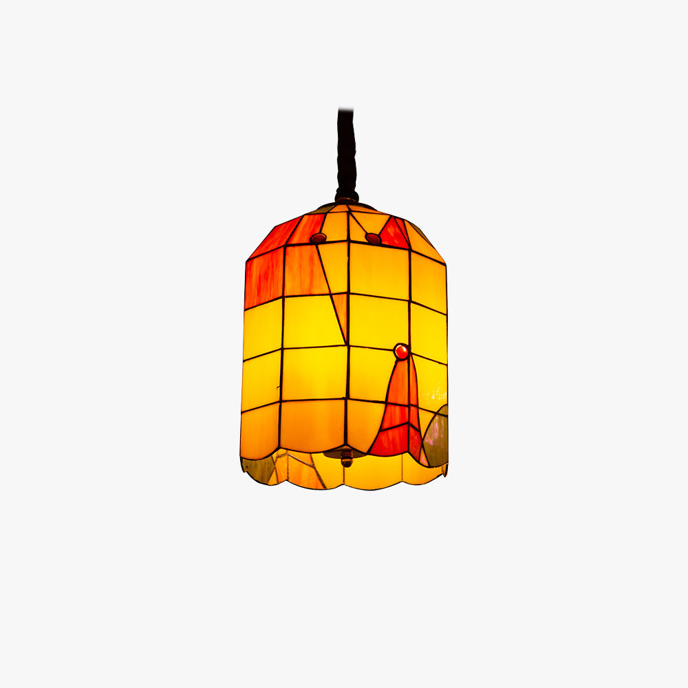Tiffany Moderno LED Lámpara Colgante Amarillo Metal/Vidrio Salón/Cocina